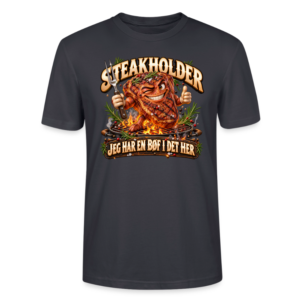 CityShirts - T-shirt - Steakholder – Jeg har en bøf i det her - CS052 - mørk gråblå