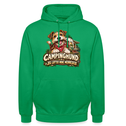 CityShirts - Hoodie - Campinghund – Jeg lufter mine mennesker - CS041 - kelly grøn