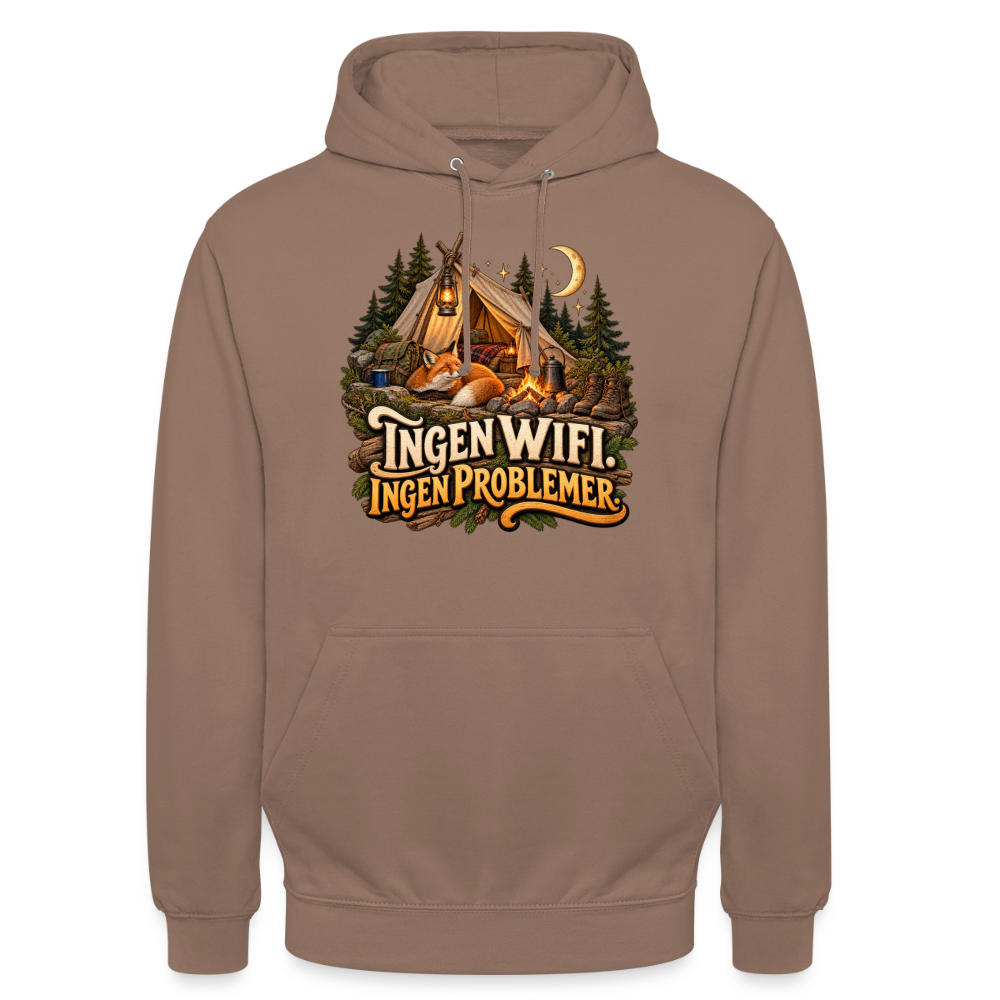 CityShirts - Hoodie - Ingen WiFi. Ingen problemer. - CS036 - mokka