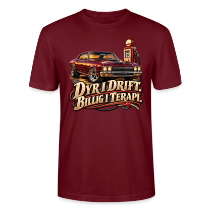 CityShirts - T-shirt - Dyr i drift. Billig i terapi. – V8 - CS029 - burgunder-rød