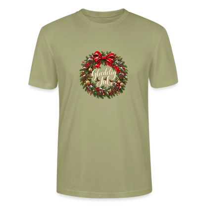 CityShirts - T-shirt - Glædelig Jul – julekrans - CS059 - grågrøn