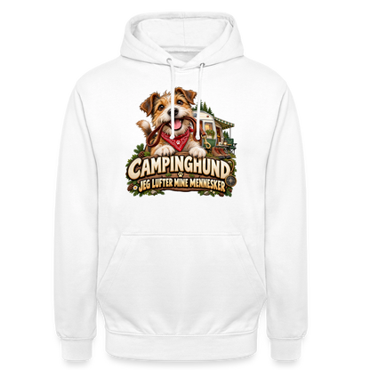 CityShirts - Hoodie - Campinghund – Jeg lufter mine mennesker - CS041 - hvid