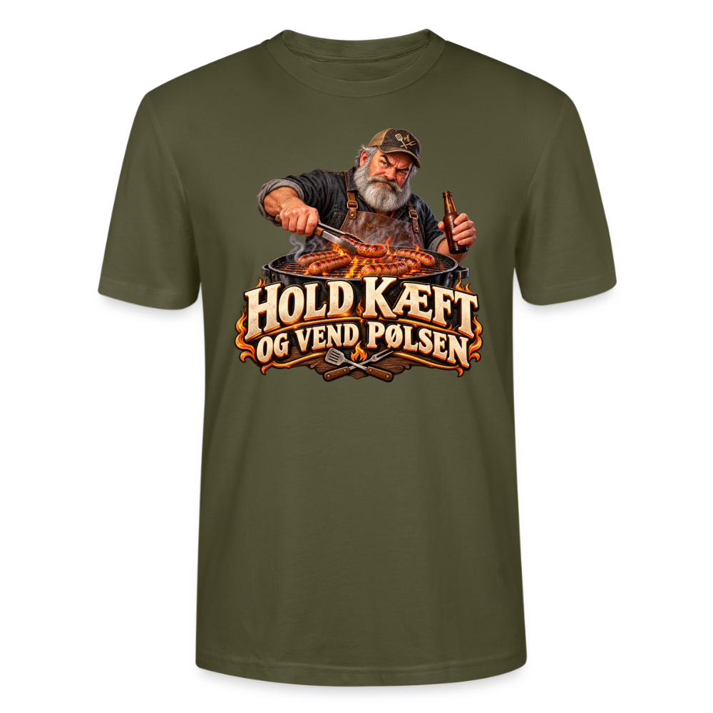 CityShirts - T-shirt - Hold kæft og vend pølsen - CS045 - khaki