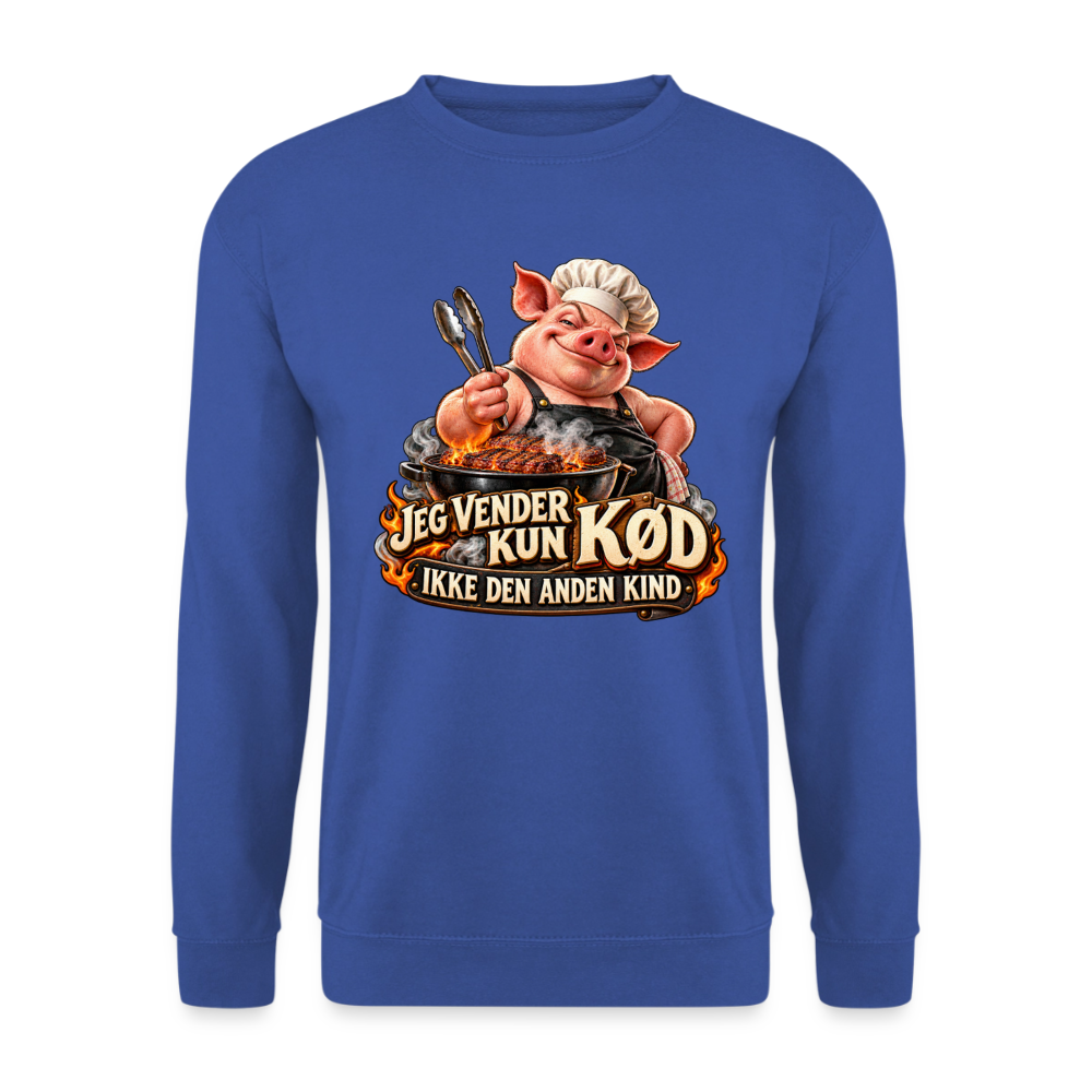 CityShirts - Sweatshirt - Jeg vender kun kød – Ikke den anden kind - CS044 - kongeblå