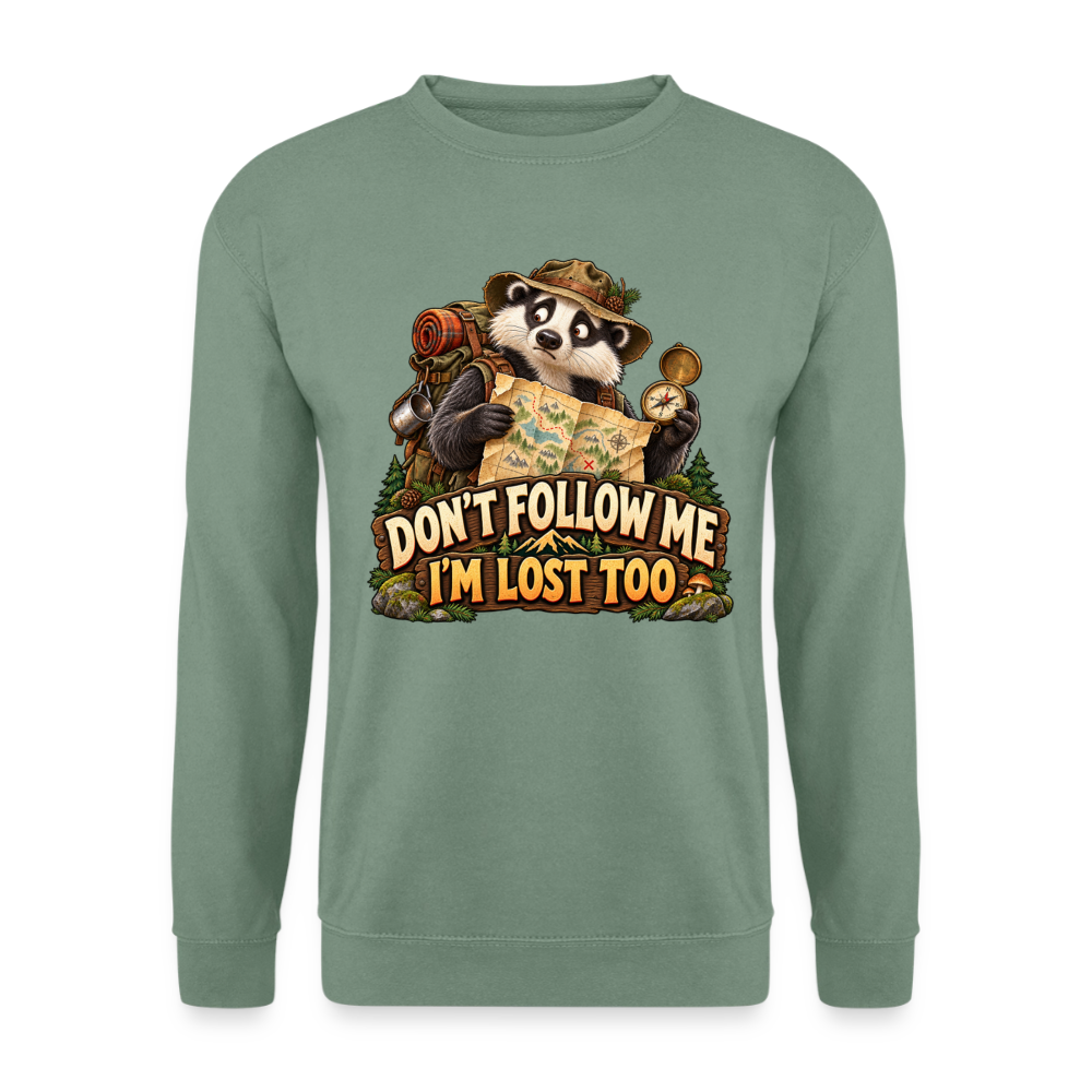 CityShirts - Sweatshirt - Don’t follow me – I’m lost too - CS019 - grågrøn