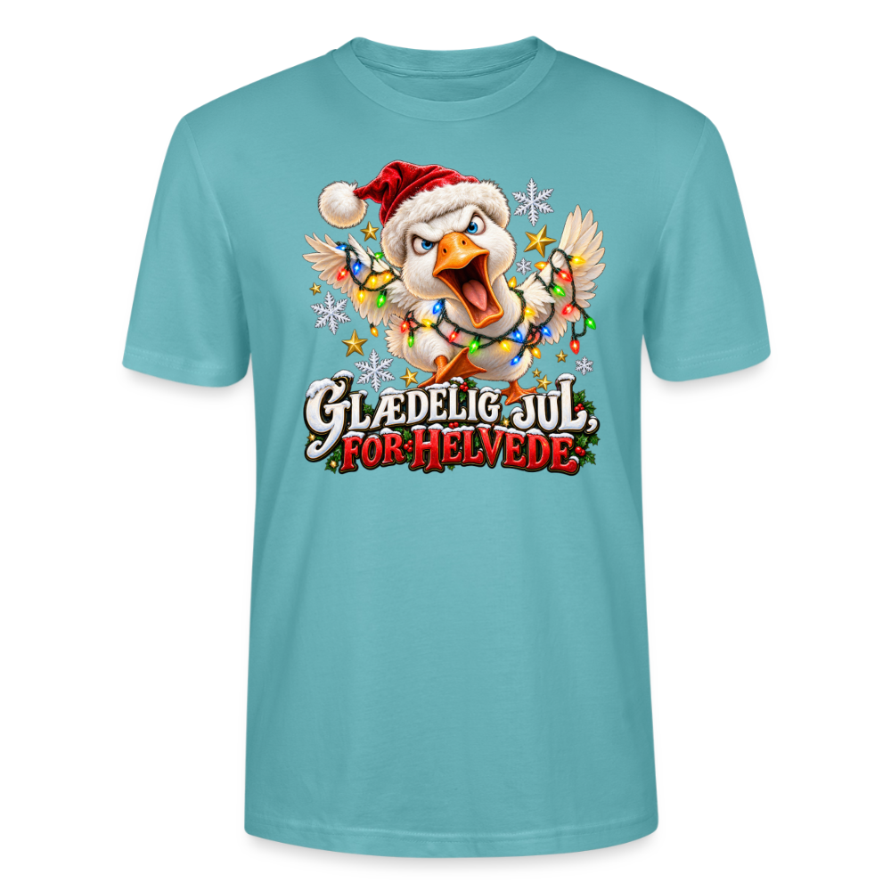 CityShirts - T-shirt - Glædelig jul, for helvede – julegås - CS025 - pastelturkis