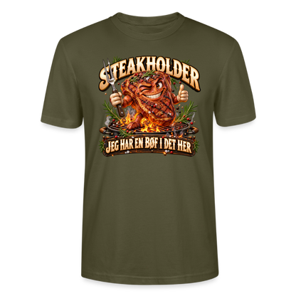 CityShirts - T-shirt - Steakholder – Jeg har en bøf i det her - CS052 - khaki