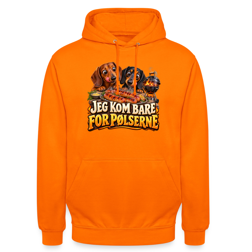 CityShirts - Hoodie - Jeg kom bare for pølserne - CS048 - orange
