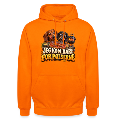 CityShirts - Hoodie - Jeg kom bare for pølserne - CS048 - orange