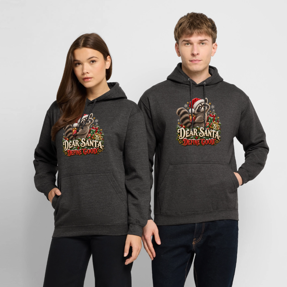 CityShirts - Hoodie - Dear Santa, define good – julevaskebjørn - CS028 - charcoal