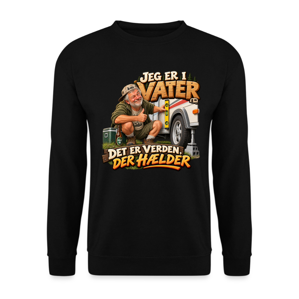 CityShirts - Sweatshirt - Jeg er i vater – Det er verden, der hælder - CS033 - sort
