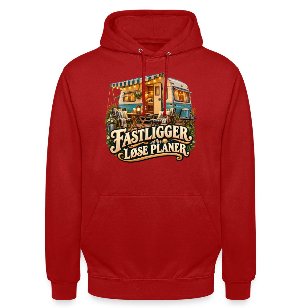 CityShirts - Hoodie - Fastligger. Løse planer. - CS031 - rød