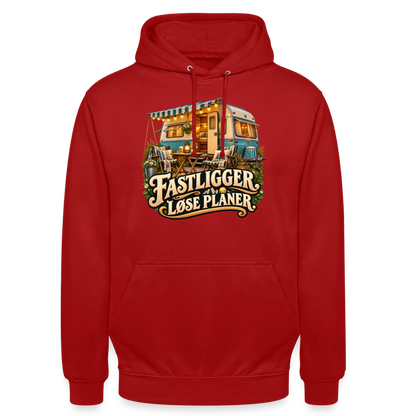 CityShirts - Hoodie - Fastligger. Løse planer. - CS031 - rød