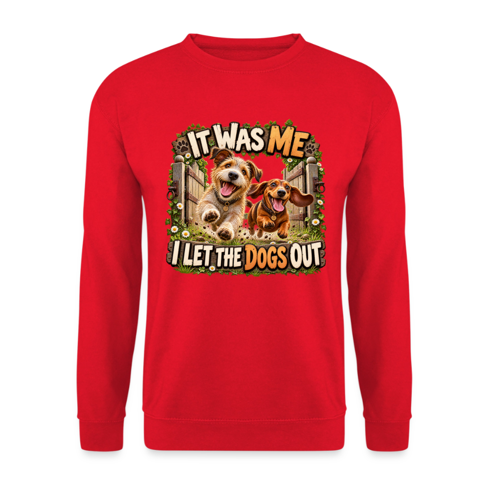 CityShirts - Sweatshirt - It was me – I let the dogs out - CS013 - rød