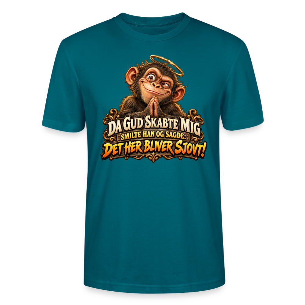 CityShirts - T-shirt - Da Gud skabte mig – Det her bliver sjovt! - CS004 - havblå