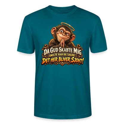 CityShirts - T-shirt - Da Gud skabte mig – Det her bliver sjovt! - CS004 - havblå