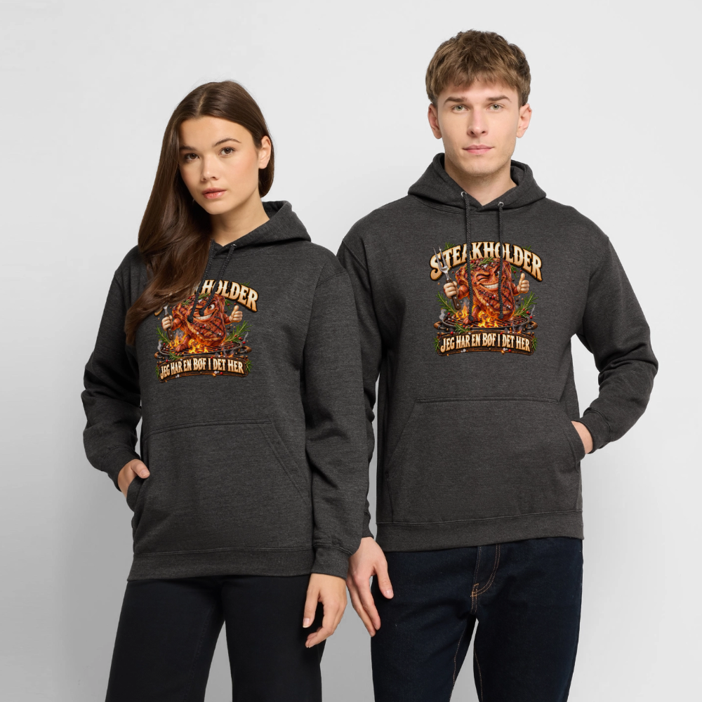 CityShirts - Hoodie - Steakholder – Jeg har en bøf i det her - CS052 - charcoal