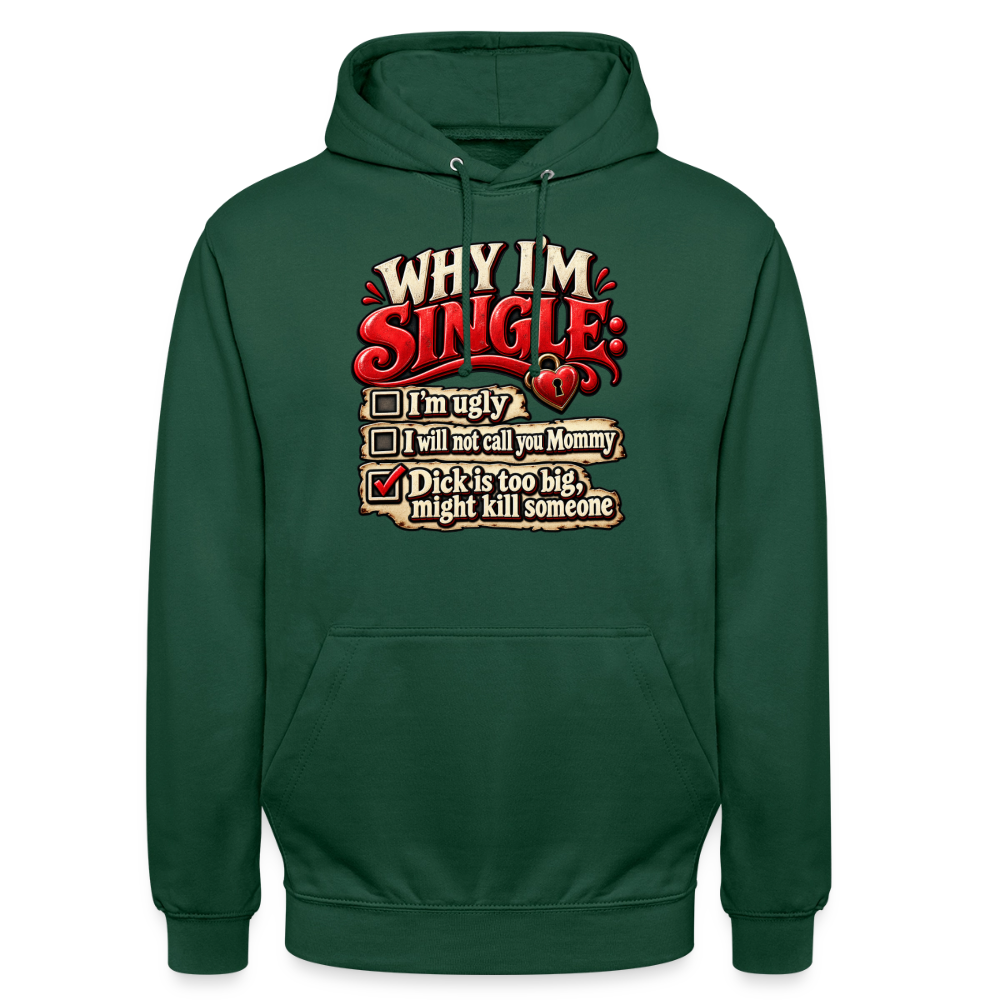 CityShirts - Hoodie - Why I’m Single - CS007 - flaskegrøn