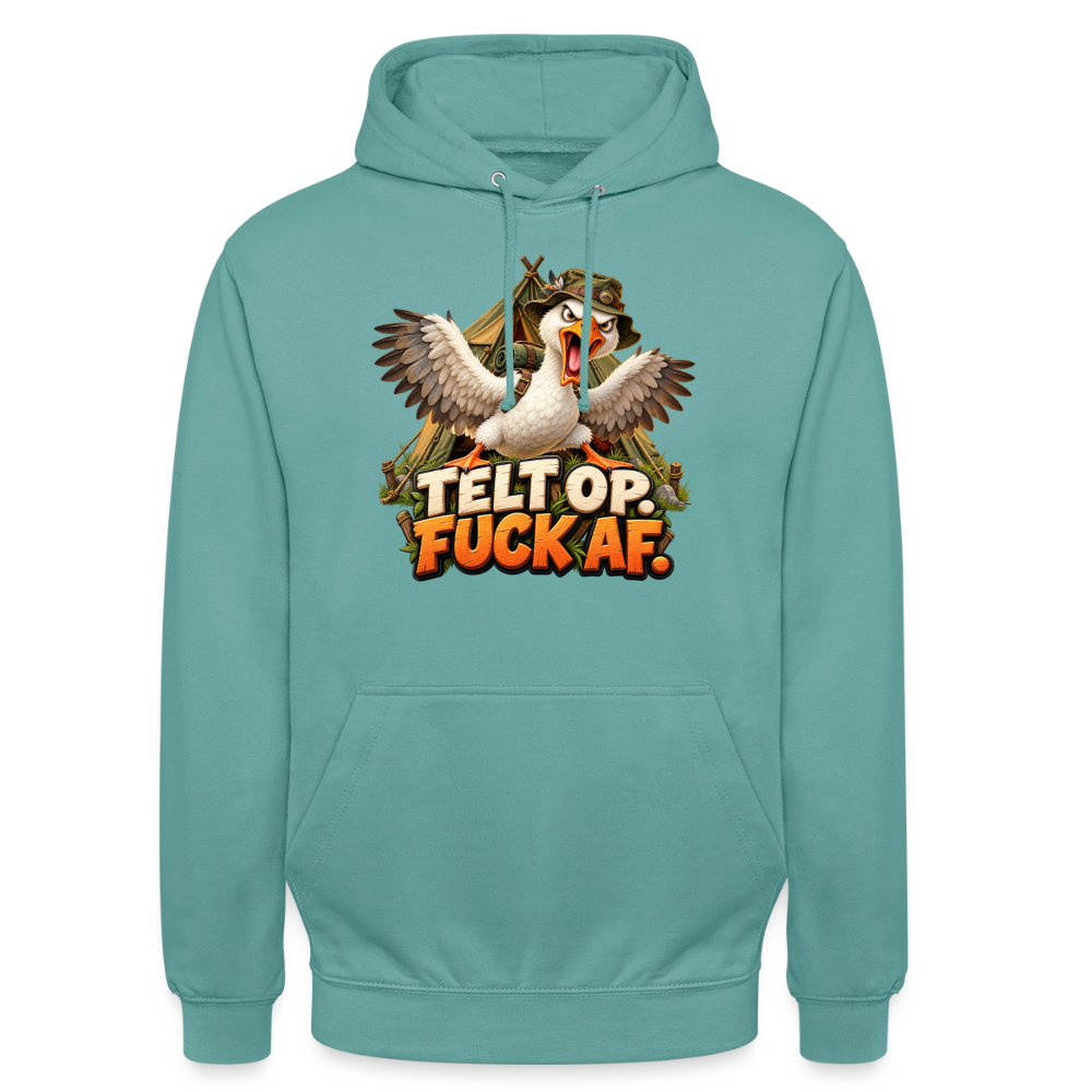 CityShirts - Hoodie - Telt op. Fuck af. - CS037 - pastelturkis