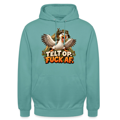 CityShirts - Hoodie - Telt op. Fuck af. - CS037 - pastelturkis