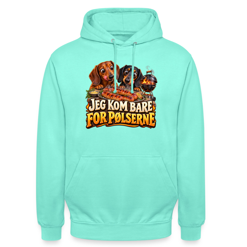 CityShirts - Hoodie - Jeg kom bare for pølserne - CS048 - mint
