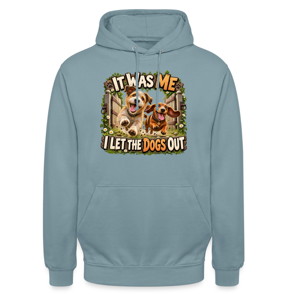 CityShirts - Hoodie - It was me – I let the dogs out - CS013 - gråblå