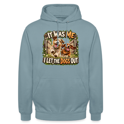 CityShirts - Hoodie - It was me – I let the dogs out - CS013 - gråblå