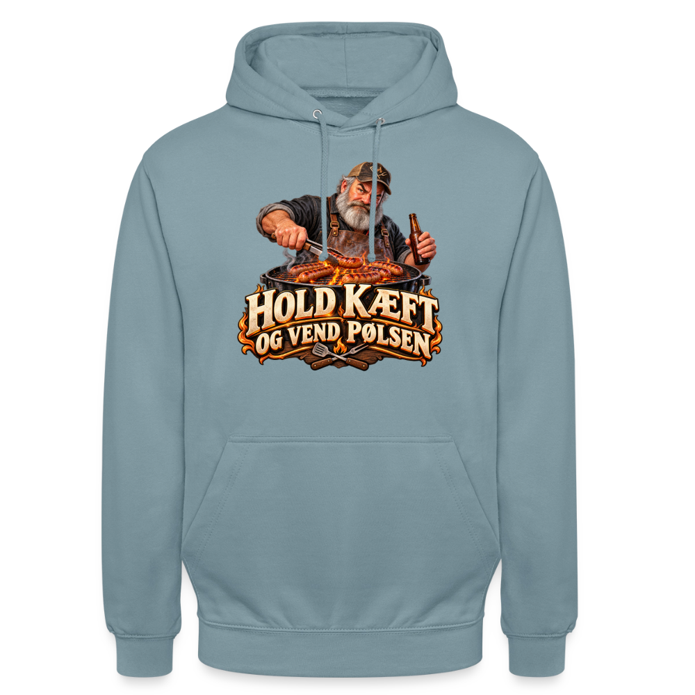 CityShirts - Hoodie - Hold kæft og vend pølsen - CS045 - gråblå