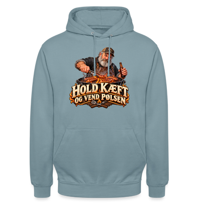 CityShirts - Hoodie - Hold kæft og vend pølsen - CS045 - gråblå