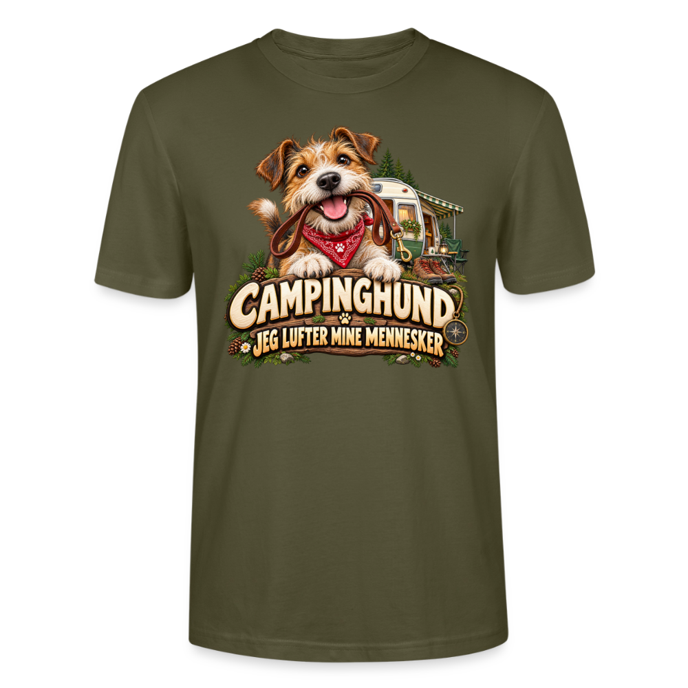 CityShirts - T-shirt - Campinghund – Jeg lufter mine mennesker - CS041 - khaki