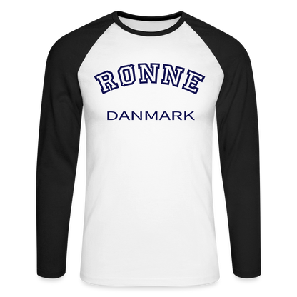 CityShirt - Baseball T-Shirt - Rønne - hvid/sort