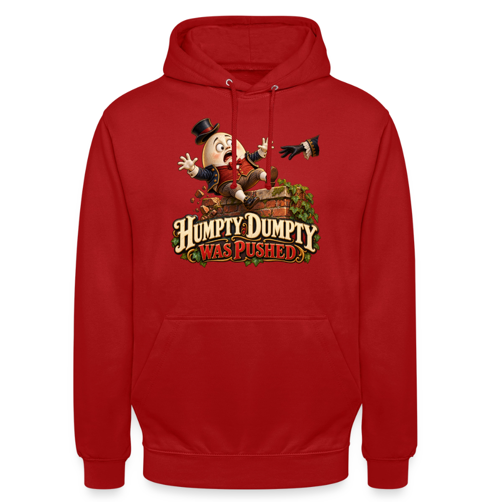CityShirts - Hoodie - Humpty Dumpty was pushed - CS016 - rød
