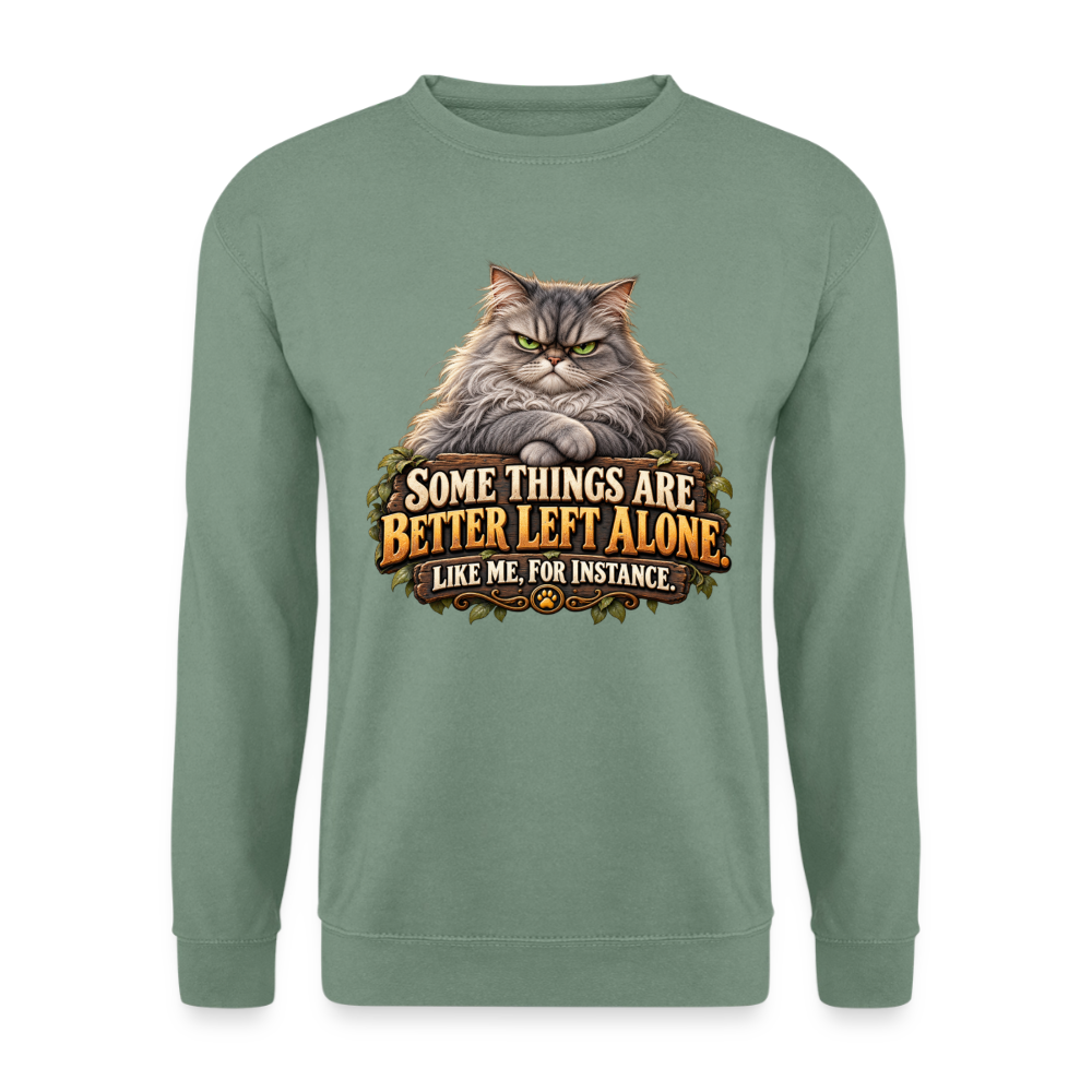 CityShirts - Sweatshirt - Better left alone – Like me, for instance - CS015 - grågrøn