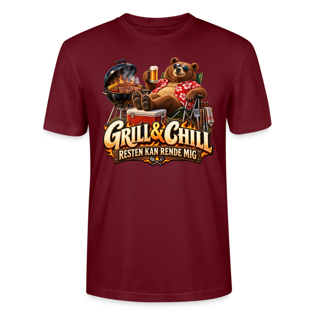 CityShirts - T-shirt - Grill & Chill – Resten kan rende mig - CS049 - burgunder-rød
