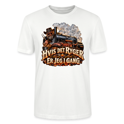 CityShirts - T-shirt - Hvis det ryger, er jeg i gang - CS051 - hvid