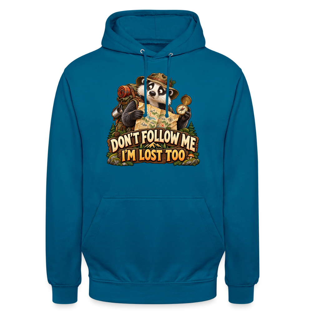 CityShirts - Hoodie - Don’t follow me – I’m lost too - CS019 - dybt havblå 