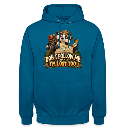 CityShirts - Hoodie - Don’t follow me – I’m lost too - CS019 - dybt havblå 