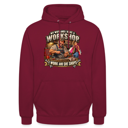 CityShirts - Hoodie - Workshop – I work and she shops - CS021 - bordeaux
