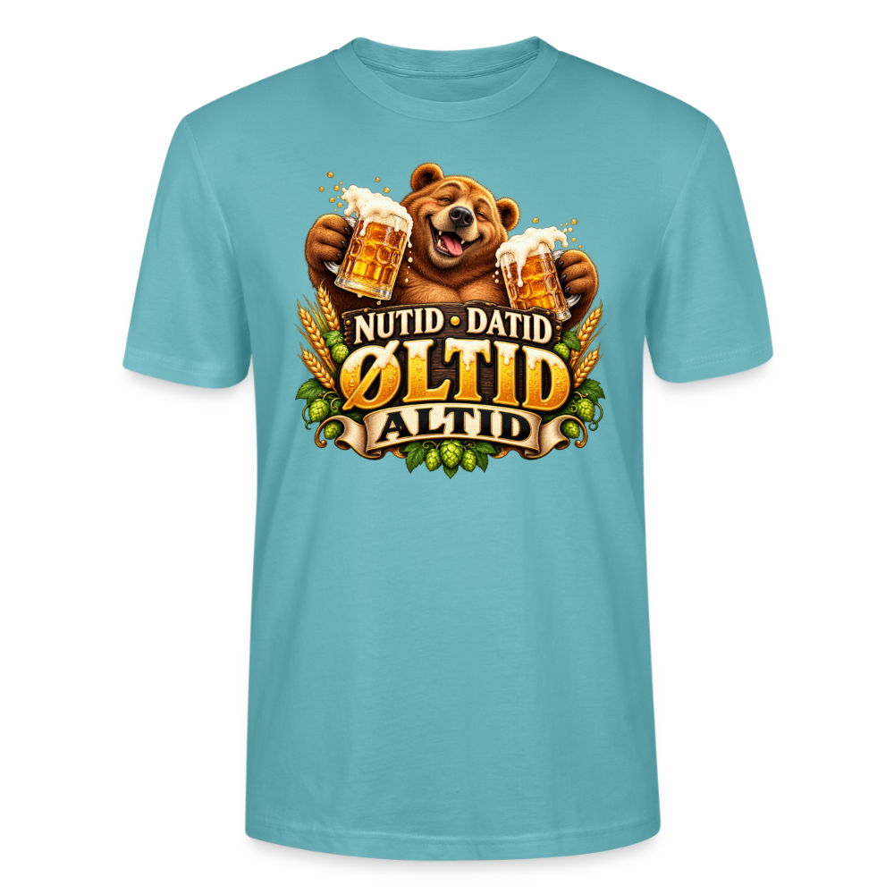 CityShirts - T-shirt - Nutid, datid, øltid – altid - CS006 - pastelturkis