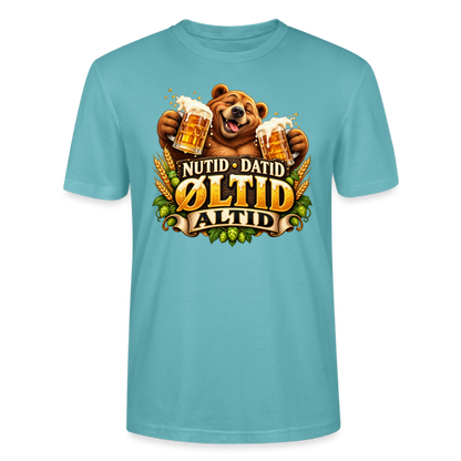 CityShirts - T-shirt - Nutid, datid, øltid – altid - CS006 - pastelturkis