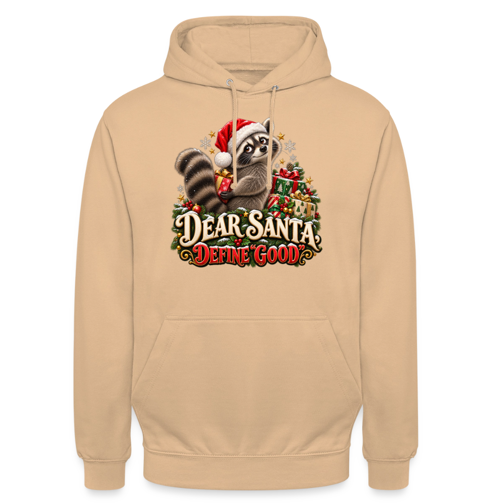 CityShirts - Hoodie - Dear Santa, define good – julevaskebjørn - CS028 - fersken