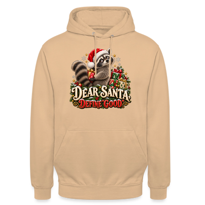 CityShirts - Hoodie - Dear Santa, define good – julevaskebjørn - CS028 - fersken