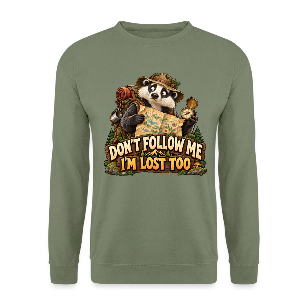 CityShirts - Sweatshirt - Don’t follow me – I’m lost too - CS019 - militærgrøn