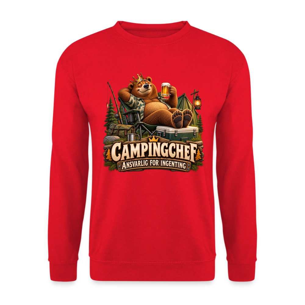 CityShirts - Sweatshirt - Campingchef – Ansvarlig for ingenting - CS038 - rød