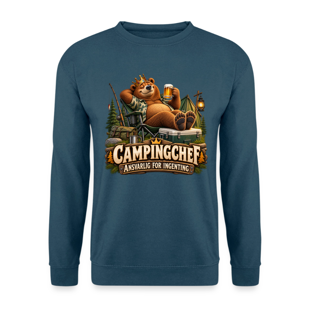 CityShirts - Sweatshirt - Campingchef – Ansvarlig for ingenting - CS038 - indigoblå