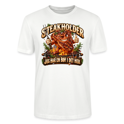 CityShirts - T-shirt - Steakholder – Jeg har en bøf i det her - CS052 - hvid