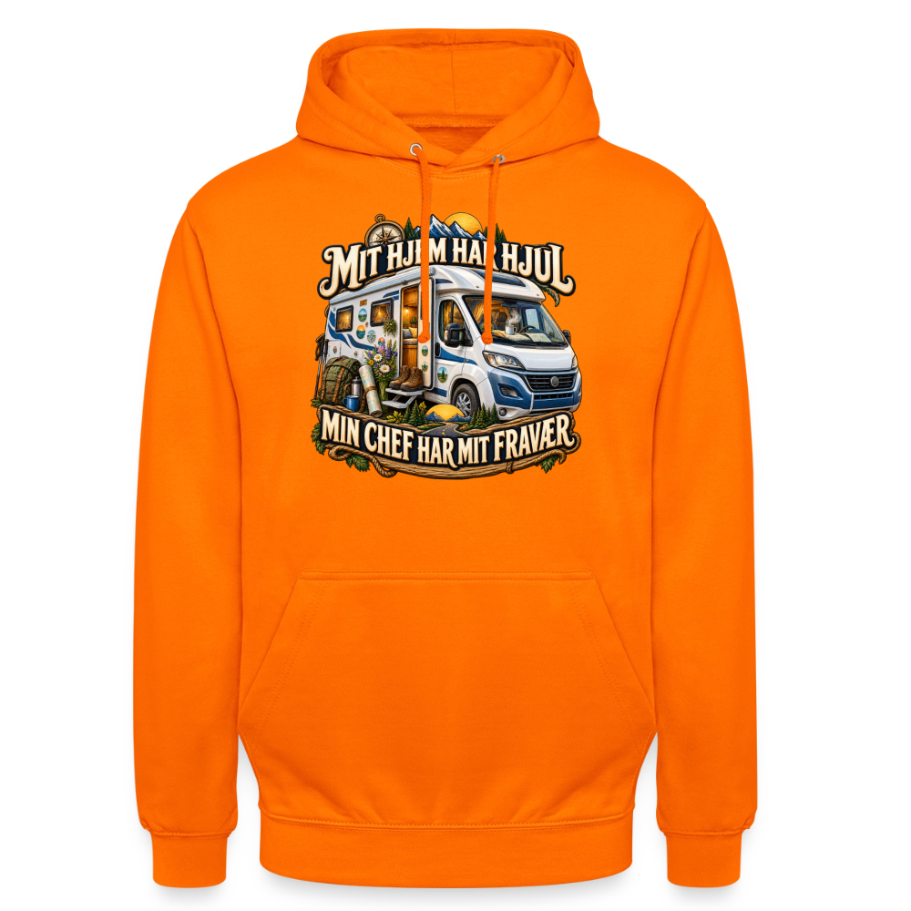 CityShirts - Hoodie - Mit hjem har hjul – Min chef har mit fravær - CS040 - orange