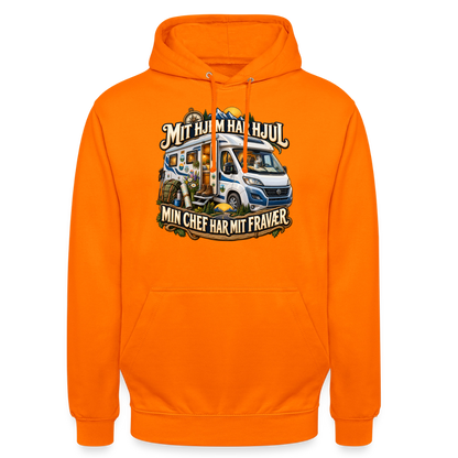 CityShirts - Hoodie - Mit hjem har hjul – Min chef har mit fravær - CS040 - orange