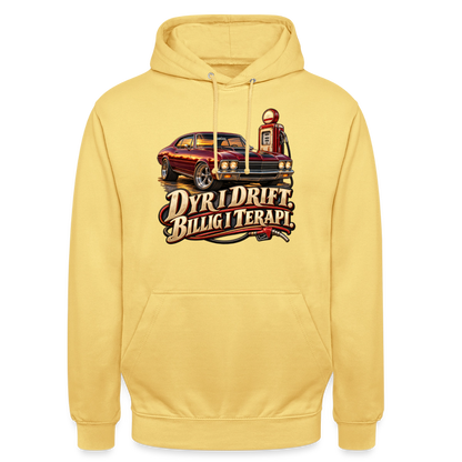CityShirts - Hoodie - Dyr i drift. Billig i terapi. – V8 - CS029 - citrongul