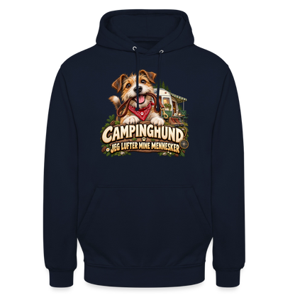 CityShirts - Hoodie - Campinghund – Jeg lufter mine mennesker - CS041 - marineblå